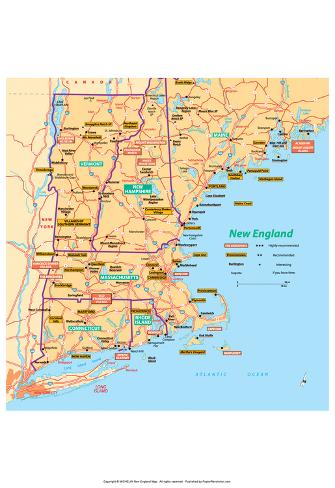 Michelin Formal Clean England Map Artwork Print Poster photo relating to Printable Map of New England titled Michelin Formal Refreshing England Map Artwork Print Poster